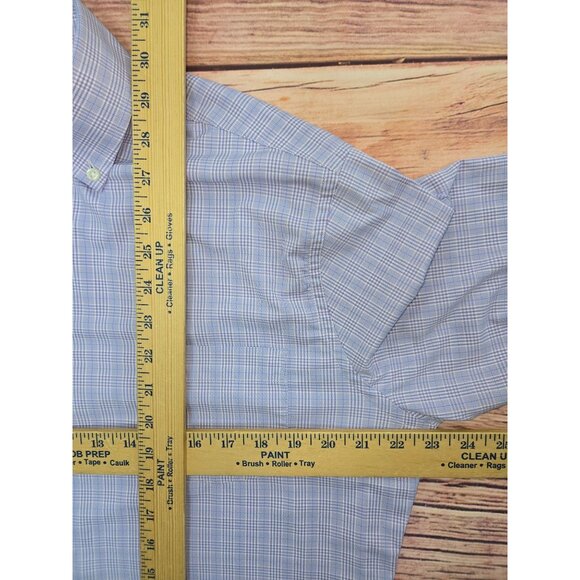 Peter Millar Mens Summer Comfort Check Shirt Medium Purple Plaid - Picture 7 of 7